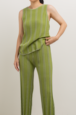 Load image into Gallery viewer, Knit Stripe Pattern Pants in Green
