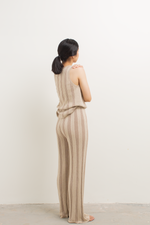 Load image into Gallery viewer, Knit Stripe Pattern Pants in Brown
