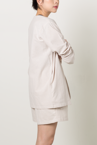 Linen Blend Outerwear in Ecru