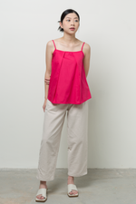 Load image into Gallery viewer, Reversible Fold Ruche Tank in Magenta
