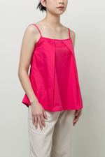 Load image into Gallery viewer, Reversible Fold Ruche Tank in Magenta
