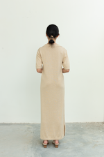 Load image into Gallery viewer, Knit V Neck Maxi Dress in Beige
