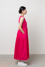 Load image into Gallery viewer, Maxi Tiered Dress in Magenta
