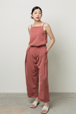 Load image into Gallery viewer, Tulip Fold Long Pants in Red
