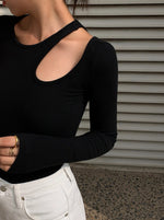 Load image into Gallery viewer, Holiday Cheer Cutout Top in Black
