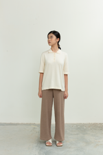 Load image into Gallery viewer, Knit Collared Top in Off-White
