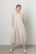 Load image into Gallery viewer, Sleeveless Puff Dress in Ecru
