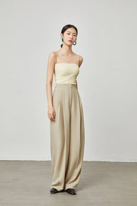 Padded Ribbed Camisole in Cream
