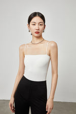 Load image into Gallery viewer, Padded Ribbed Camisole in White
