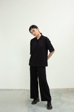 Load image into Gallery viewer, Knit Collared Top in Black
