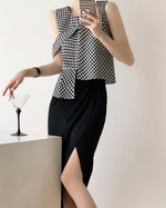 Load image into Gallery viewer, Jessi Patterned 2-Way Top in Black
