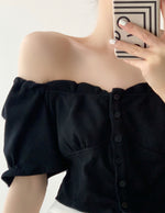 Load image into Gallery viewer, Pamela Black Bustier 2-Way Blouse
