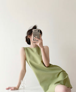 Jea Green Sleeveless Shift Dress