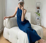 Load image into Gallery viewer, Low Back Knit Cami Dress- Royal Blue
