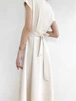 Load image into Gallery viewer, Flutter Pocket Midi Dress- Cream
