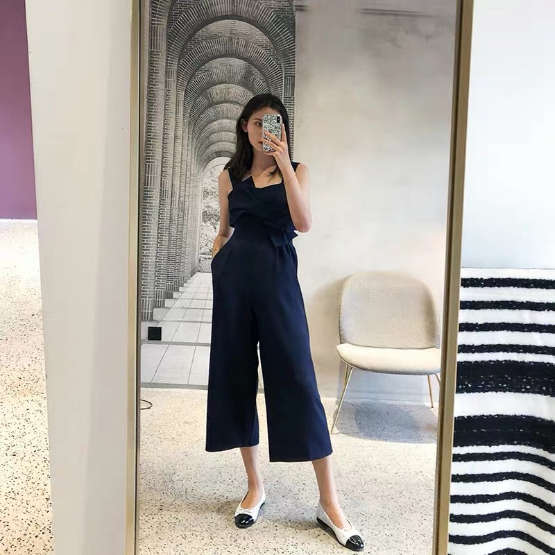 Cutout Back Maxi Jumpsuit in Navy
