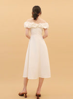 Load image into Gallery viewer, Tori Off Shoulder Bubble Midi Dress
