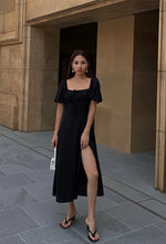 Load image into Gallery viewer, High Slit Midi Dress in Black
