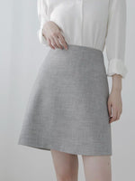 Load image into Gallery viewer, A Line Melange Mini Skirt in Grey
