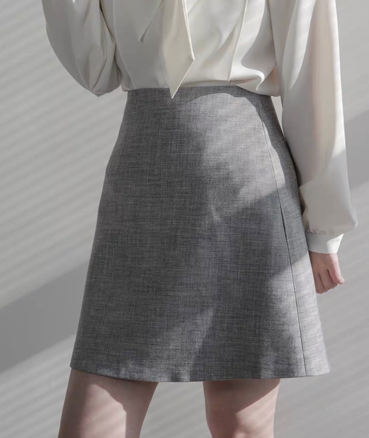 A Line Melange Mini Skirt in Grey