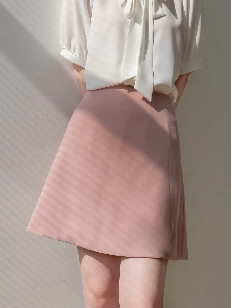 A Line Mini Skirt in Pink