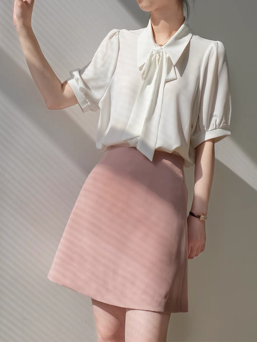 A Line Mini Skirt in Pink