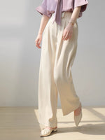 Load image into Gallery viewer, Wide Leg Tailored Trousers in Cream

