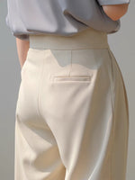 Load image into Gallery viewer, Wide Leg Tailored Trousers in Cream
