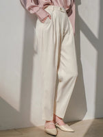 Load image into Gallery viewer, [Ready Stock] Tapered Tailored Trousers in Cream
