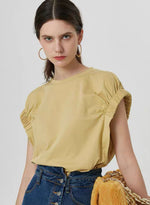 Load image into Gallery viewer, [Cool Tech] Gathered Sleeve Top in Yellow
