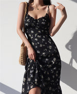 Load image into Gallery viewer, Laurel Floral Tie Strap Dress in Black
