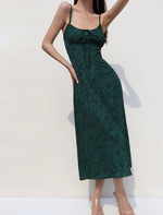 Load image into Gallery viewer, Paisley Printed Cami Midi Dress in Green

