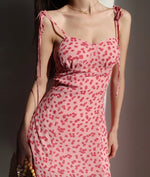 Load image into Gallery viewer, Rubie Floral Tie Strap Slit Dress in Pink
