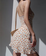 Load image into Gallery viewer, Tangerine Floral Cami Mini Dress in White
