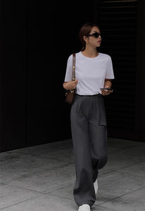 Greyfitti Tailored Wide Leg Trousers in Grey