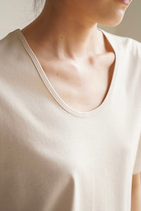 Classic U Neck Tee in Cream