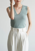 Load image into Gallery viewer, Tencel V Tank Top in Blue
