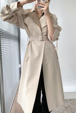 Load image into Gallery viewer, Mureau Contrast Collar Trench Coat
