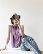 Load image into Gallery viewer, Audrey Purple Halter Top
