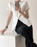 Load image into Gallery viewer, Panyer White Split Hem Top
