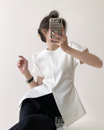 Load image into Gallery viewer, Panyer White Split Hem Top
