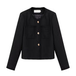 Load image into Gallery viewer, Surrey Boxy Tweed Jacket in Black
