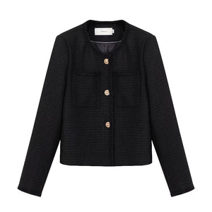 Surrey Boxy Tweed Jacket in Black
