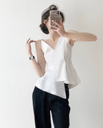 Load image into Gallery viewer, Hayett White Origami Cami Top
