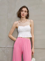 Load image into Gallery viewer, Naua Pleated Camisole Top in White
