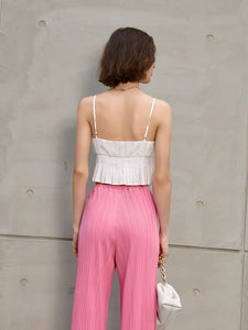 Moana Fine Pleat Relaxed Pants in Pink