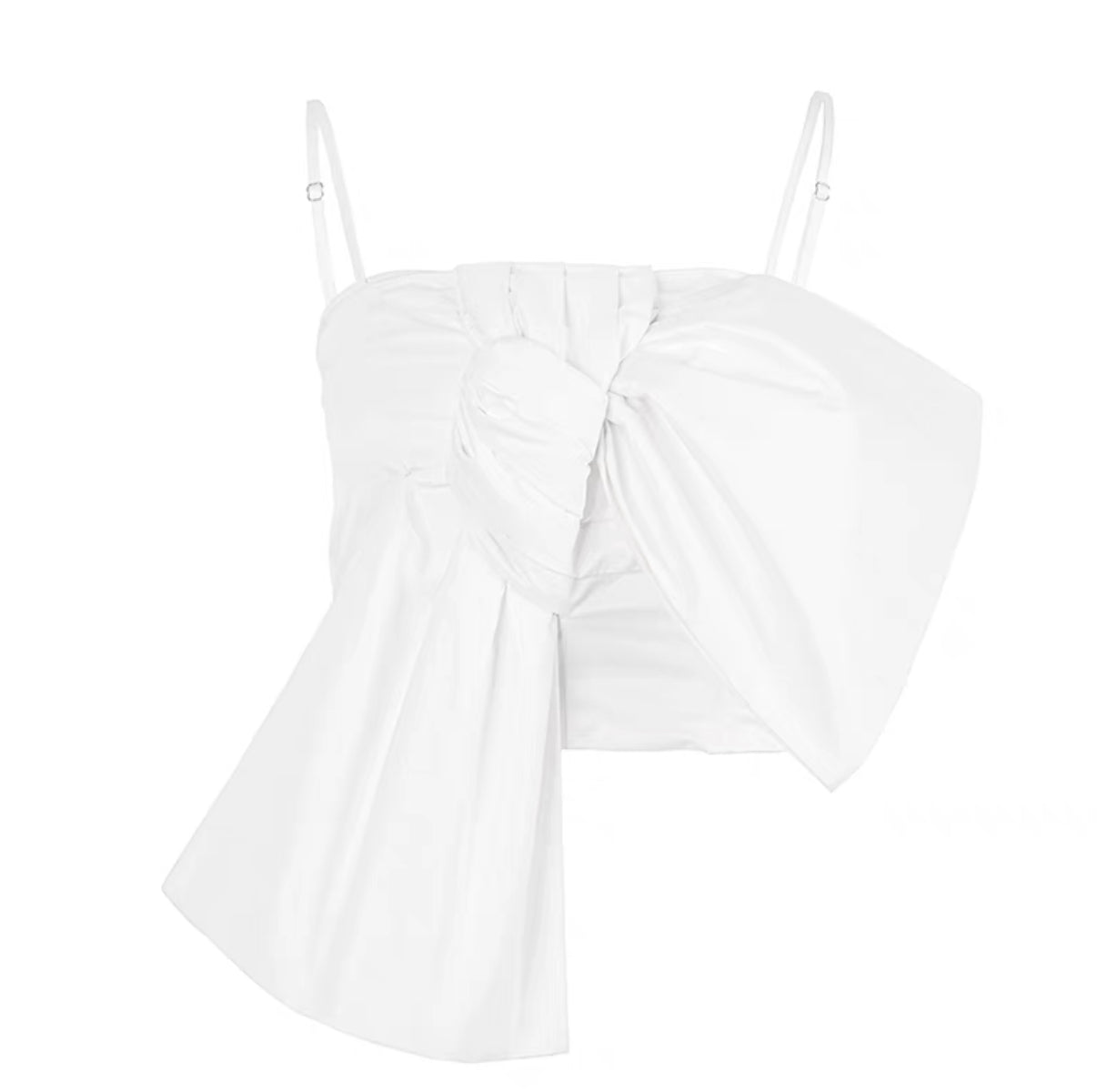 Lei Oversized Bow Cami Top in White