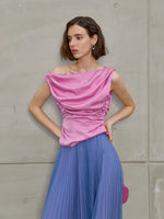 Load image into Gallery viewer, Bella Off Shoulder Gathered Top in Pink

