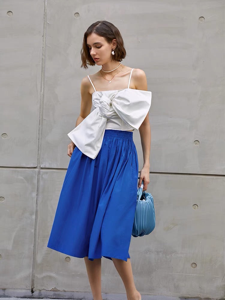 Kapua Pocket A-Line Skirt in Blue