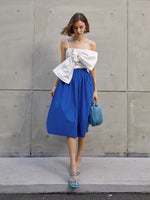 Load image into Gallery viewer, Kapua Pocket A-Line Skirt in Blue
